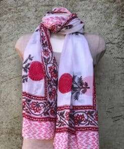 blockprint sjaal, poppy red