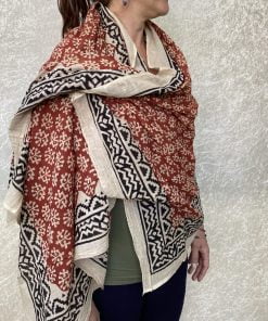 Handgestempelde blockprint sjaals uit India. Elk artikel is volledig met de hand bedrukt en dus uniek.