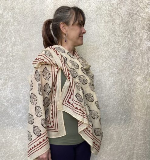 Blockprint sjaal Indira