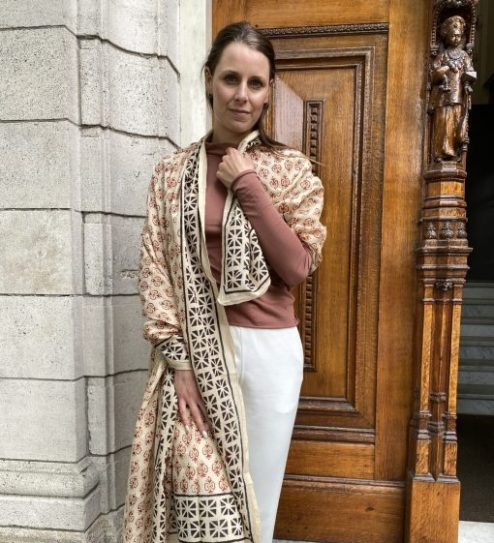 Blockprint sjaal Rama