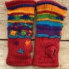 Handwarmers, vingerloze handschoenen of polswarmers. Handgebreid in Nepal en gevoerd met fleece voor super warme handen